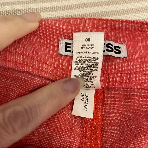 Express Coral Linen Blend Shorts - Picture 6 of 8